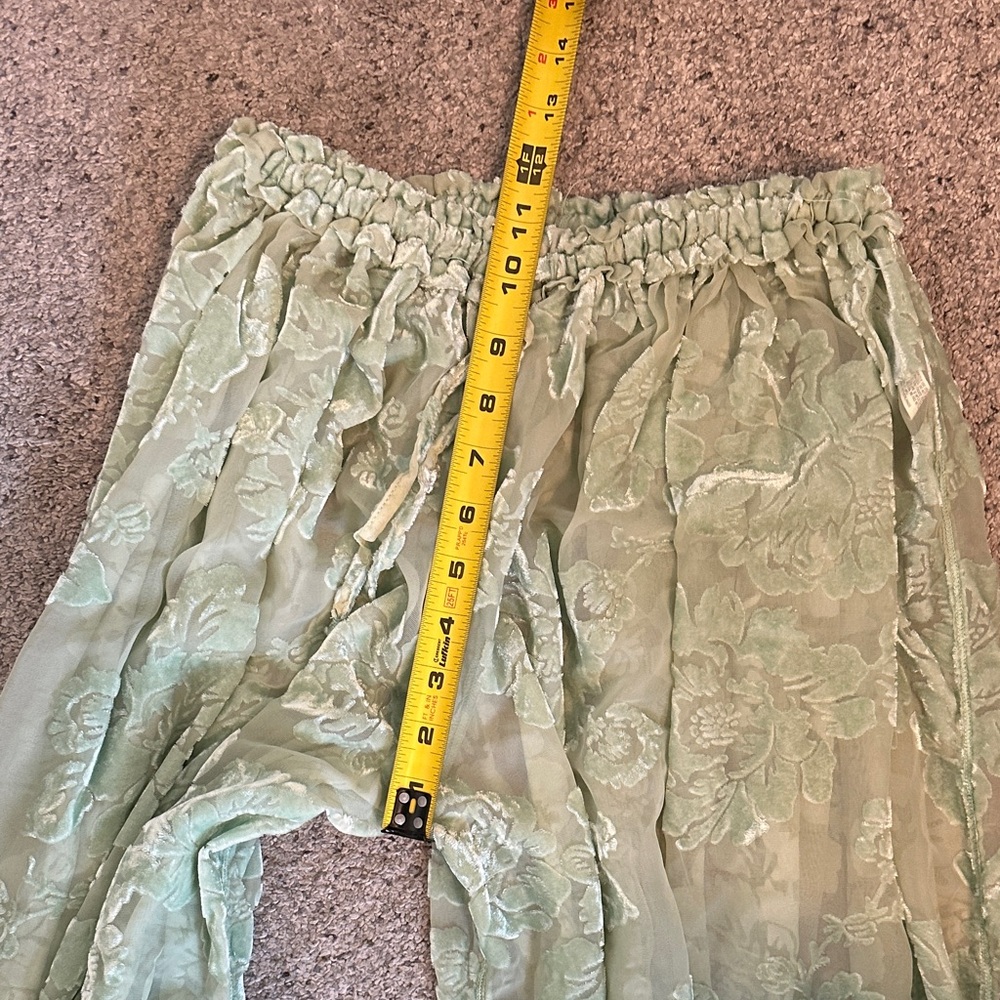 New Free People Forever Young Burnout Lace Pants ~  Seafoam Green - Picture 7 of 12